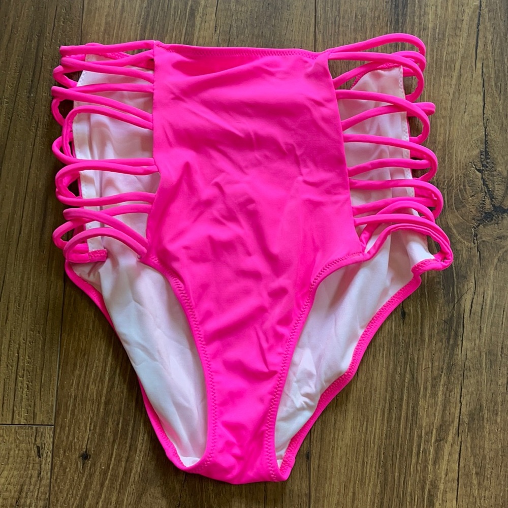 PINK High Waisted Bikini Bottom